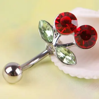 2021 Nové Červené Cherry Telo Šperky, Chirurgická Oceľ Kamienkami Vykladané Pupok Krúžok Očarujúce Piercing Body Šperky Hot Predaj