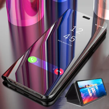 Shockproof prípade Huawei Honor 8A JAT-LX1 Luxusné Smart Mirror vyklápací Kryt Na Počesť 8A Pro JAT-L41 Fundas Pre Honor8A Príslušenstvo