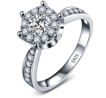 Hot&lacné ženy kolo striebornej farbe svadby zásnubný prsteň lady šperky, zirkón vintage prsteň veľkoobchod nás 6 7 8 9 Distribúcia
