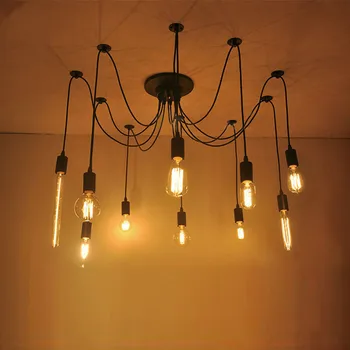 Doprava Zadarmo Vintage Prívesok Lampy Loft Retro Edison Žiarovky Závesné Osvetlenie Tvorivé Spider Osvetlenie Zariadenie