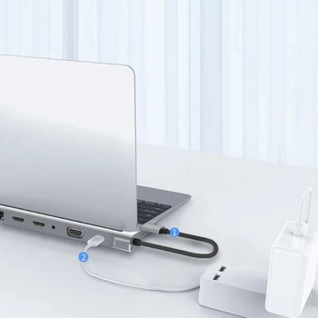 12-V-1 Typ C Rozbočovač USB, C, HDMI, VGA, USB, RJ45 3.1 Porty SD/TF Kariet USB-C Napájanie Doručenia pre MacBook Pro S PD