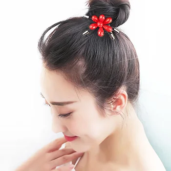 Kórejský Roztomilý Ručné 1PC Farebné Korálky Prívesok Elastické Vlasy Kapely pokrývku hlavy Doplnky do Vlasov Pre Ženy, Dievčatá Vlasy Lano