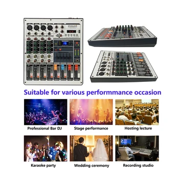 STARAUDIO 4 Kanálový Profesionálny Mp3 Prehrávač, Bluetooth, USB Mixing Console Audio Mixer Pre Stage DJ Bar Kluby Strany SPMX-4001B