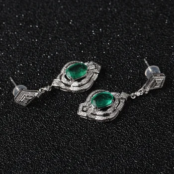Prírodné smaragdové náušnice kvapka doprava Zadarmo 925 sterling silver 0.85 ct*2 ks drahokam Luxusnom štýle Jemné šperky #J18101409