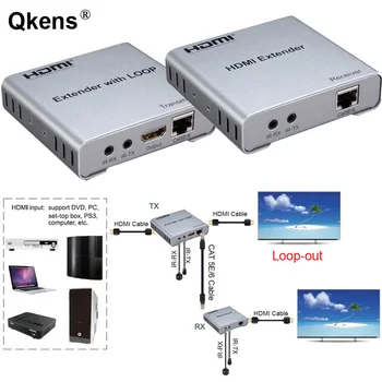 1080P 50 M HDMI Extender Local Loop Out, IR Tým, CAT5E Cat6 RJ45 Ethernet Lan Kábel 3D EDID Vysielač, Prijímač, Notebook, PC, DVD, TV