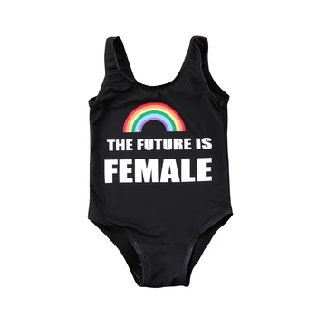 Dieťa Dievčatá V Lete Plavky Nové Dieťa, Dieťa Dievča Rainbow Jednodielne Plavky Čierne Plavky Plážové Oblečenie Plávanie Oblek Pre Dievčatá
