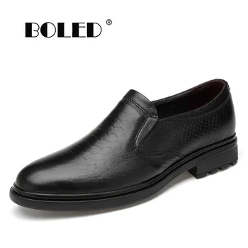 Originálne Kožené Formálne Svadobné Topánky Bytov Oxford Topánky Pre Mužov Oxfords Slip-Na Šaty, Business Obuv Muži