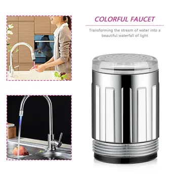 Novinka Dizajn 7 Farebné RGB Farebné LED Svetlo, Voda Svietiť, Batérie, Ťuknite na Hlavu Domov Kúpeľňa Dekorácie z Nehrdzavejúcej Ocele vodovodu
