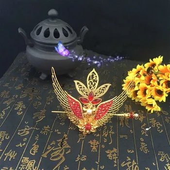 Vintage vlasy koruny vlasy príslušenstvo koruny vlasy zlatú korunu starovekej čínskej dynastie hlavu dekorácie, ozdoby vlasov