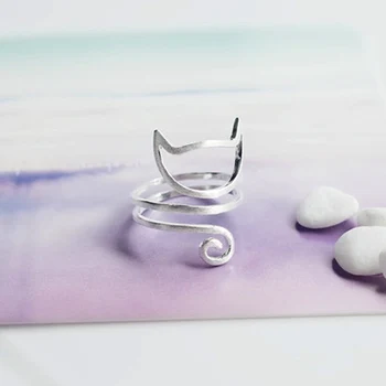 18 mm Tvorivé Osobnosti Dizajn 925 Sterling Silver Duté Von Zábal Okolo Sladké Mačky Prstene Pre Ženy, Dievča, Jemné Šperky Anillos