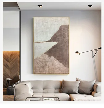 Abstrakt Nordic Moderná Luxusná Obývacia Izba Jedného Pripojenia Vertikálna Veľké Dekoratívne Maliarske Plátno, Olej, Ručne Maľované Obrazy