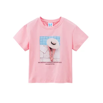 2020 Nové Dievčatá Tee Lete Znak Tlače T-shirt Módne Deti, Oblečenie pre Deti z Čistej Bavlny Krátke Rukáv Top Koži-priateľský, Čaj
