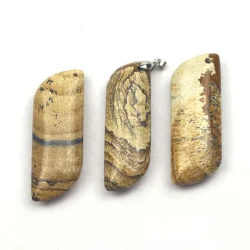 11x19x57mm listový tvar obrázok jaspers kameň korálky prívesok z prírodného kameňa prívesok DIY šperky, prívesok pre ženu, pre muža, veľkoobchod