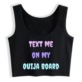 Orezať Začiatok Žena Text Mi Na Môj Ouija Board Pastel Dizajn Bielej Tlače Topy Ženy