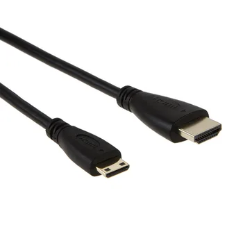 Mini HDMI na HDMI, CableCreation 1-4 Nohy Stočený 90 Stupňov Ľavý Uhol Mini HDMI Kábel HDMI, Podpora 1080P Full HD, 3D