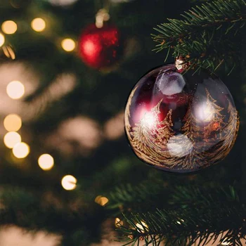 24 Gule dávky/Šarže DIY 80mm Strom Vianočné Závesné Gule Transparentné Loptu Priehľadné Plastové Plnené Loptu Ornament