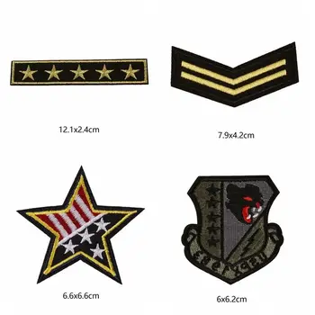 Vyšívané Sargent Chevron Patch Vojenské Vojak Rank Insígnie Odznak Nášivka Pruhy Hviezdy Odznak Opráv Jean Bunda
