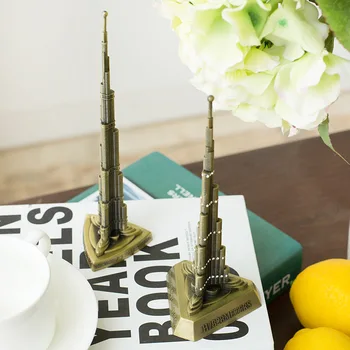 Burj Dubaj Harry Khalifa metal craft ozdoby svete slávny orientačný bod model turistické suveníry s drill