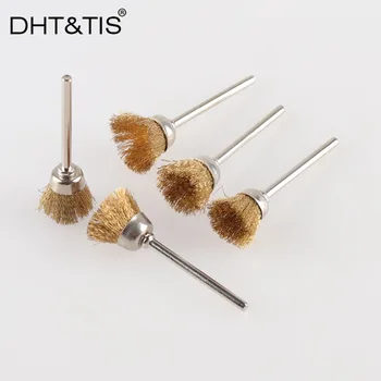 DHT&TIS 20pieces 25 mm&15mm&5mm Mosadzný Drôt Kefa Kolesa Kefy Mix Nastaviť 3 mm Ramienka Pre Die Brúska Rotačné Nástroje
