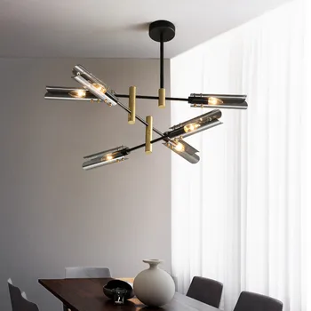 Nordic dizajnér čierne Luxusné prívesok svetlá bar obývacia izba dekorácie Dymu Šedá Sklo prívesok lampa kuchynské svietidlá
