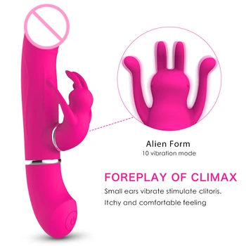 Silikónové G-spot Masáž Rabbit Vibrátor USB Nabíjateľné Ženská Masturbácia Dildo Vibrátor sexuálnu Hračku pre Ženy, Sex Produkty