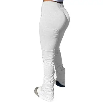 Ženy Šnúrkou Skladaný Legíny Ruched Bell Spodnej Svetlice Športové Nohavice MXMA