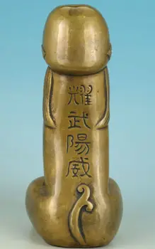 Čínske Staré Pekné Ázijské Čínsky Bronz Vyrezávané Penis Boh Zbierať Socha Obrázok Ornament Hodinky dekorácie bronz factory zásuviek