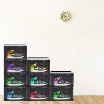 Topánky Úložný Box Strane Magnet Sacie Transparentné Basketbal Botníku Ubytovni Zber Prachu, Odolné Proti Vlhkosti, Čistenie Boxov