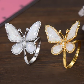 GODKI Luxusné Buttefly Náramok Krúžok Stanovuje Módny Dubaj Svadobné Šperky Sady Pre Ženy, Svadobné brincos para ako mulheres 2019