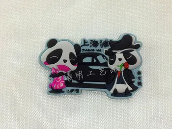 Čína Šanghaj Magnety na Chladničku so suvenírmi Oriental Pearl TV Tower 3D Panda Silikónové Chladnička Magnetických Nálepiek Domáce Dekorácie