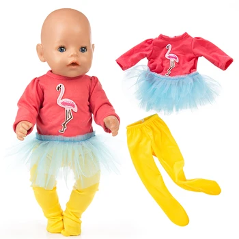Baby Nové Narodený Fit 40-43 cm 18 cm Bábiky Oblečenie Chlapec, Dievča, Ružová, Modrá, Červená Pštrosie Jednorožec Pre Chirdern Bábika Príslušenstvo Darček 008
