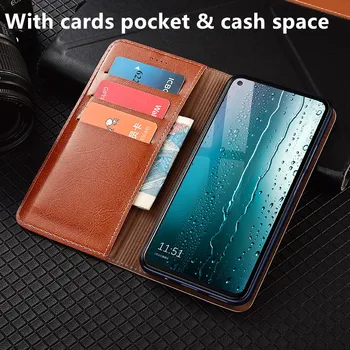 Crazy horse originálne kožené peňaženky telefón prípade karty, vrecko na OPPO Realme X50 Pro Plus/Realme X50 Pro 5G/Realme X50 5G telefón taška