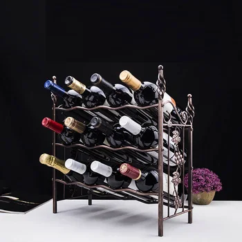 Nový 12 fľaša červeného vína modul zobrazovania kreatív stojan na víno stojan rodinná izba Európsky štýl červené víno stojan