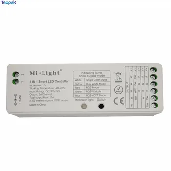 MiBoxer LS2 5 v 1 LED Controller Bezdrôtové Ovládanie DC12V-24V 15A pre Jednu Farbu, CCT, RGB,RGBW,RGB+SCS LED Pásy