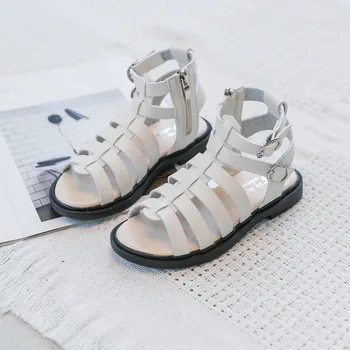 Detské sandále, topánky 2020 lete nové dievčatá vysoký Rímske sandále princezná topánky staršie deti