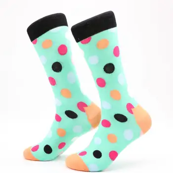 CRAZY FLY Šťastný Ponožky Mužov Dot Vytlačené Farebné Pohode Šaty Dlhé Ponožky Bavlna Hip Hop Šialenej Ženy Pár Skate Ponožky 2019