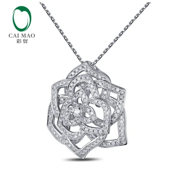 Doprava zadarmo CaiMao 14KT/585 Biela Gold1.21ct Okrúhly Rez Diamantové Šperky, Luxusné Prívesok