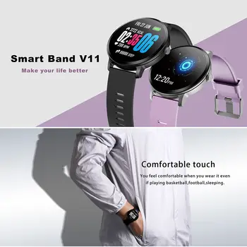 V11 Smartwatch Šport Srdcovej frekvencie, Krvného Tlaku Spánku Monitor Smart Náramok D1P1 reloj inteligente