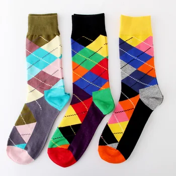 Sedem farieb šťastný pánske ponožky bavlna jar, jeseň, zima nové dezodorant potu-absorbent wild dlhé trubice mreže mužov ponožka