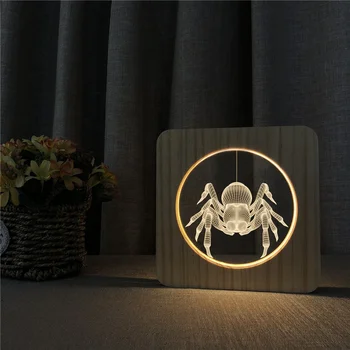 Spider 3D svetlo Plastové LED Osvetlenie Nočné Svetlo Domáce Dekorácie, Lampy, USB Powered Dekoratívne Nočného Dovolenku DropShipping