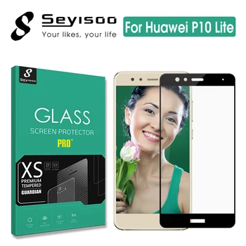Originálne Seyisoo Úplné Pokrytie Screen Protector Tvrdeného Skla Pre Huawei P10 Lite Nova Lite P10Lite 2.5 D 0,3 mm 9H Film