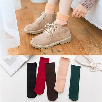 Ženy Teplé Ponožky Dámy Teplé, Hrubé Ponožky Módne Farbou All-Zápas Ponožky Pre Ženy Jeseň Zimné Oblečenie Príslušenstvo