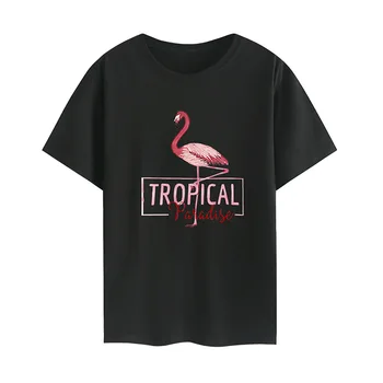 IZEVUS Nové Bavlna Harajuku Sexy Flamingo Tlač Krátky Rukáv Topy Tees Módne Príležitostné Voľné Tričko