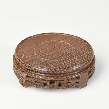 Wenge a eben pražec vzor drevený základ kanvica kameň bonsai starožitné váza kruhovú základňu podpory