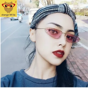 Vintage 2019 Cat Eye Slnečné Okuliare Ženy Dizajnér Kovové Slnečné Okuliare V Tvare Tichom Retro Slnečné Okuliare, Kvapkovitý Flat Top Dizajnér