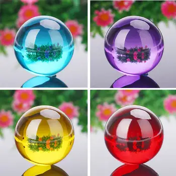9 Farba Feng Shui sklenenú Guľu Crystal Ball Suveníry, Dekorácie, Svadobné 40 mm Remesiel Fotografie Rekvizity Módne Figúrky Domov