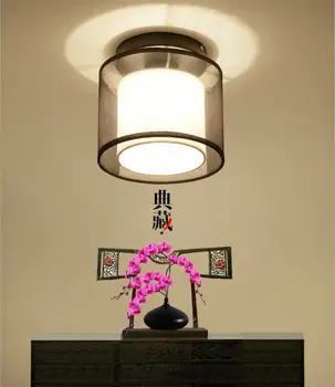 WOERFU Moderné Stropné Svetlá Domov Osvetlenie Dia 18 cm Odtieň Textílie Jednoduché Stropné Svietidlo pre Spálne plafoniera Led Svietidlo