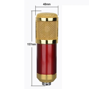 BM800-Mikrofón, Kotvy Live Krik Mikrofón Nahrávanie Mlieko Fľaše Pozlátené Kondenzátorových Mikrofónov