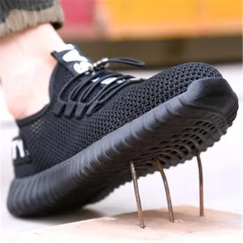 Nové bezpečnostné topánky 2020 mužov oceľovou špičkou anti-rozbíjanie stavebné práce športová obuv outdoor priedušná módne bezpečnostná obuv