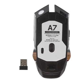 Pro Gaming Myš 2,4 Ghz Bezdrôtová Optická Myš 1600 DPI Nastaviteľné Ergonomické Hra Myší s LED Podsvietený Pre Hráčov Home Office